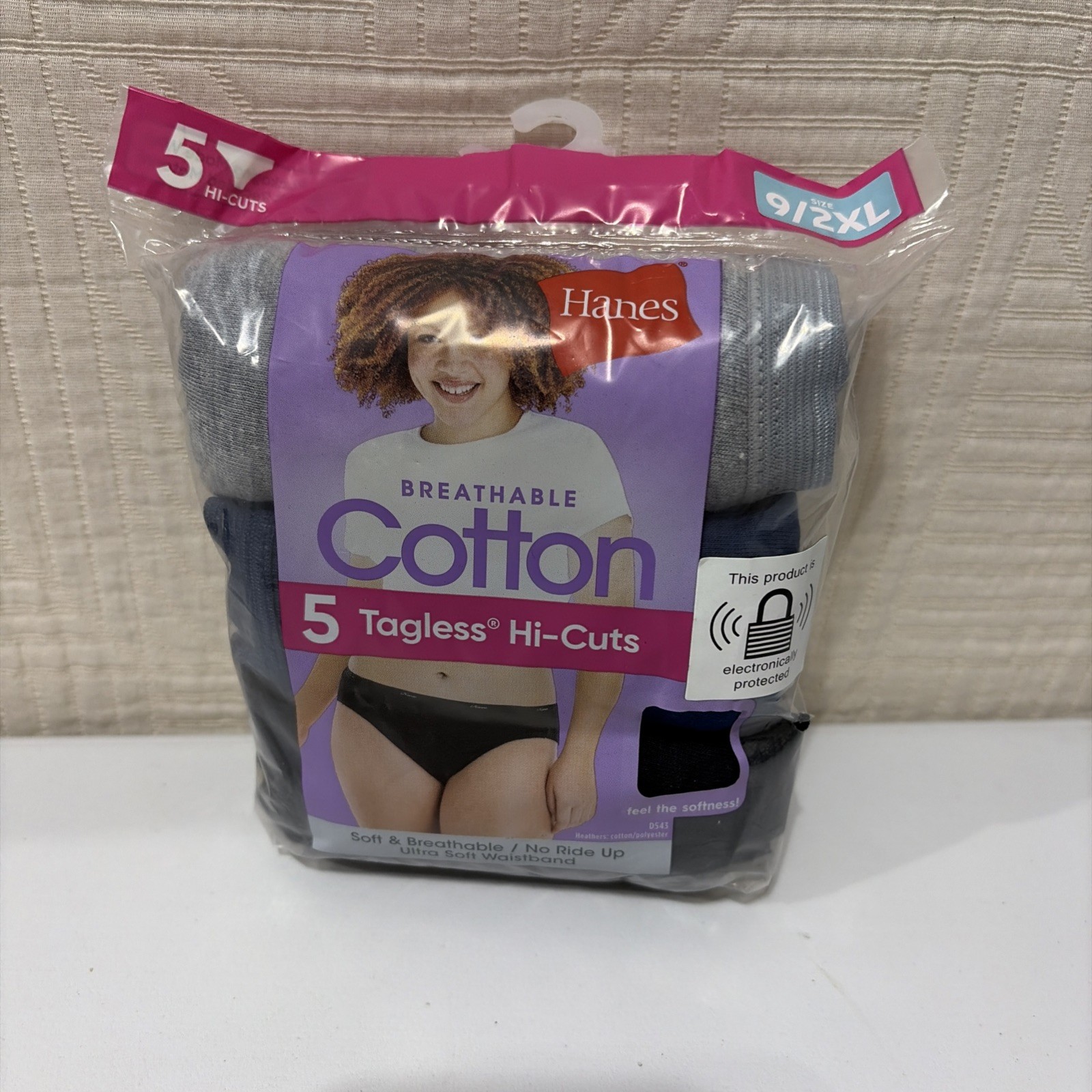 Hanes Cool Comfort Cotton Womens Hi-Cut Panties 5 pack Multi Colored Size 9 2XL