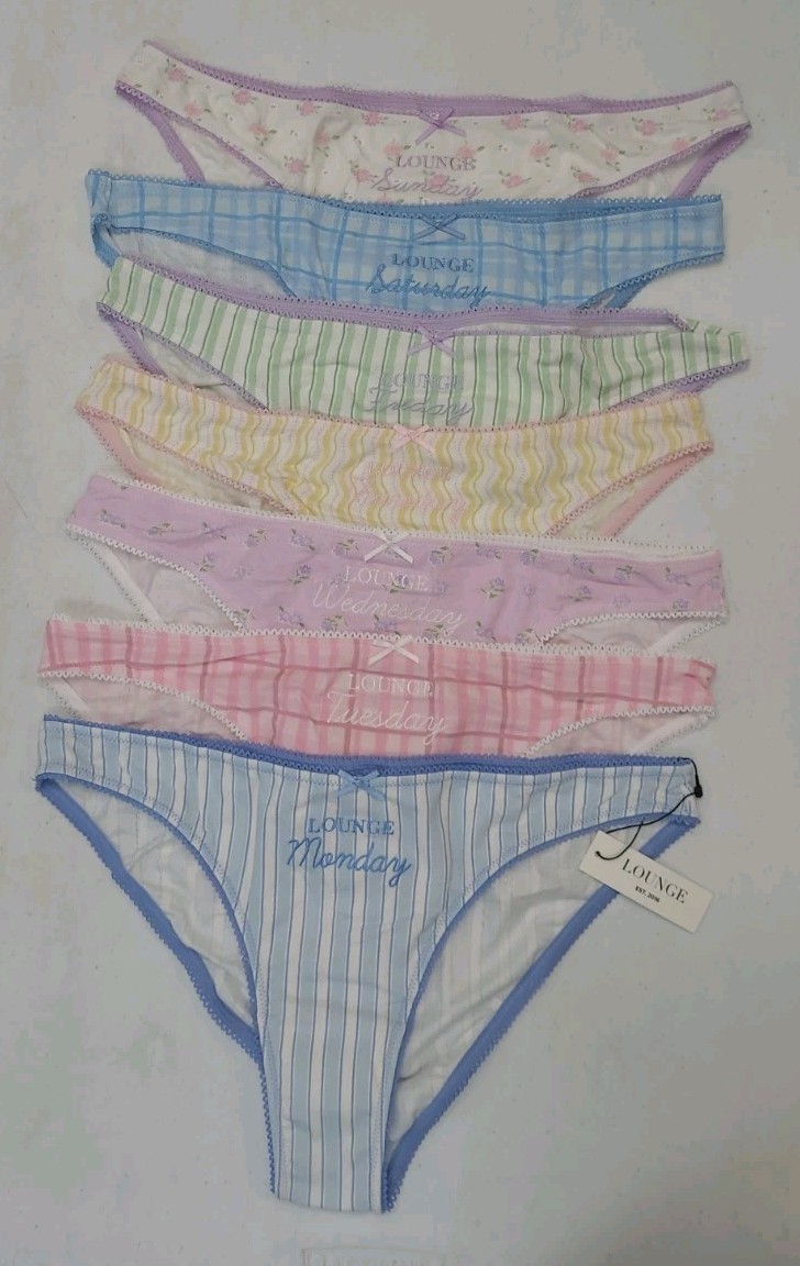New Lounge Days Of The Week 7 Pair Bikini Briefs Women’s US Size L
