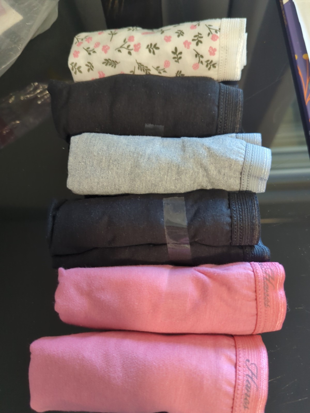 NEW Hanes 6 Pr. Women’s Size 8-10 Tagless Hi-Cuts Cotton Panties *OPEN PKG*