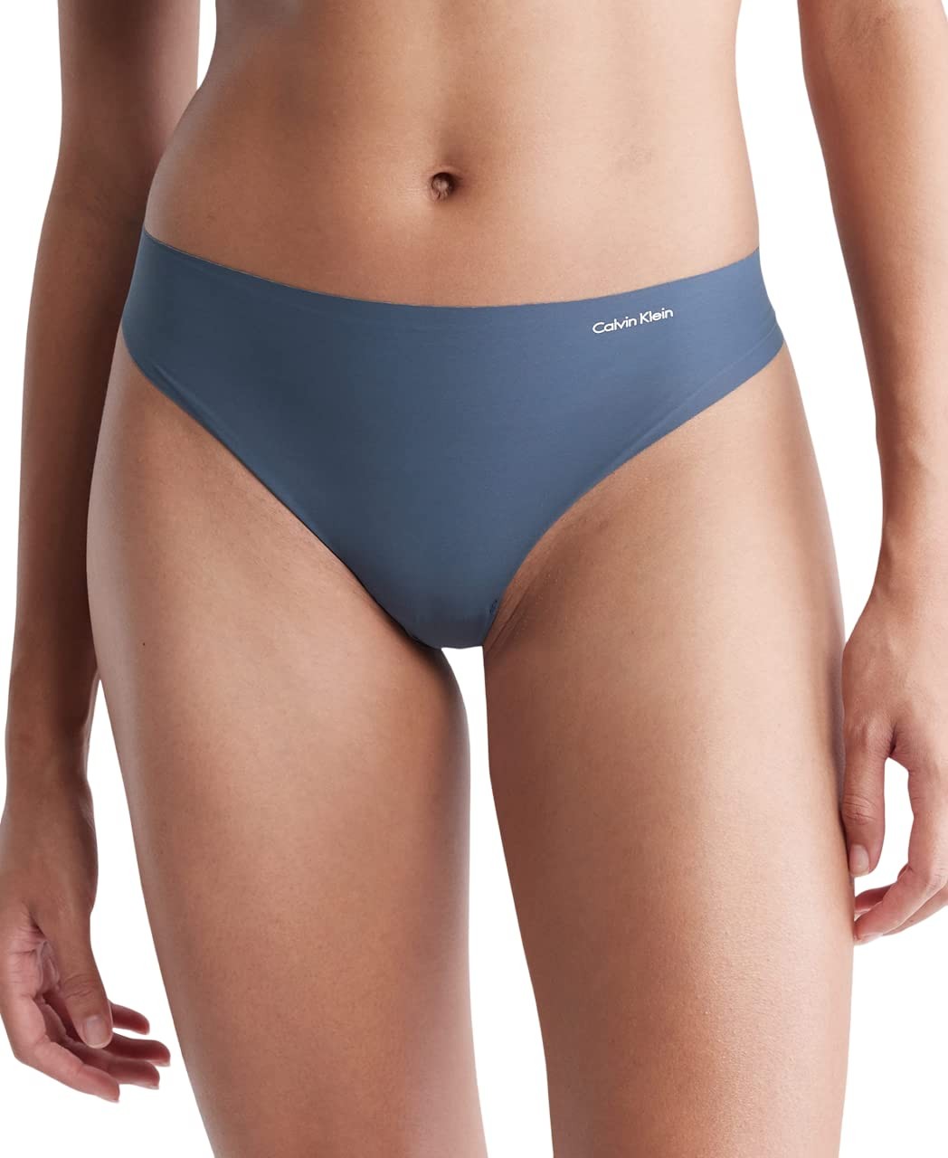 Calvin Klein Thong Panty Blue Edge, Seamless Nylon Blend, Medium