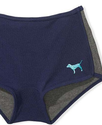 XL Navy Purple Heather Charcoal Grey Cotton Victorias Secret PINK Boyshort Panty