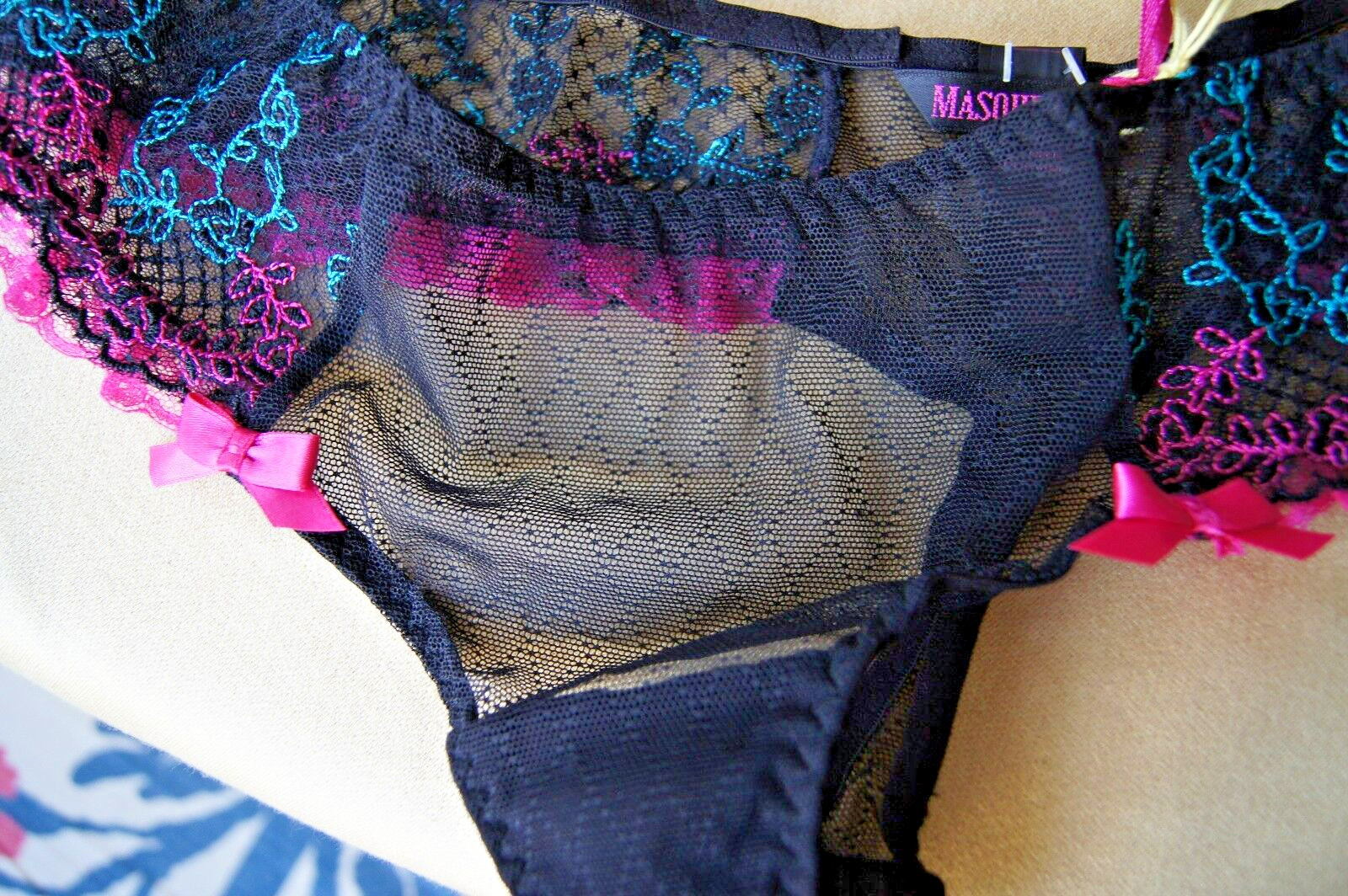 Masquerade by Panache Showtime CARNIVAL Black/Pink Hipster Thongs