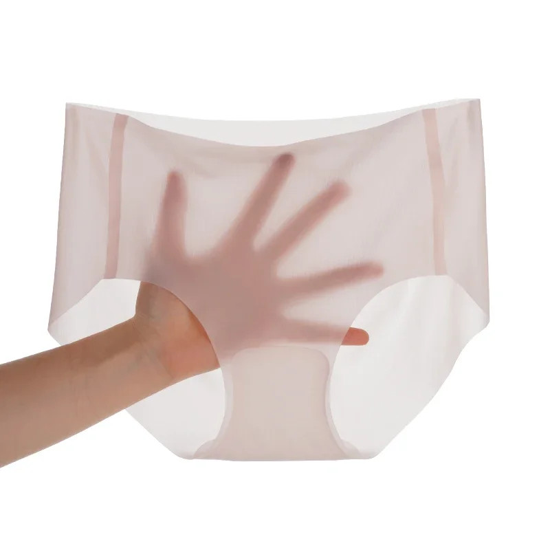 1pc Ice Silk Seamless Underwear Ultra Thin Quick Dry Breathable Summer Panties