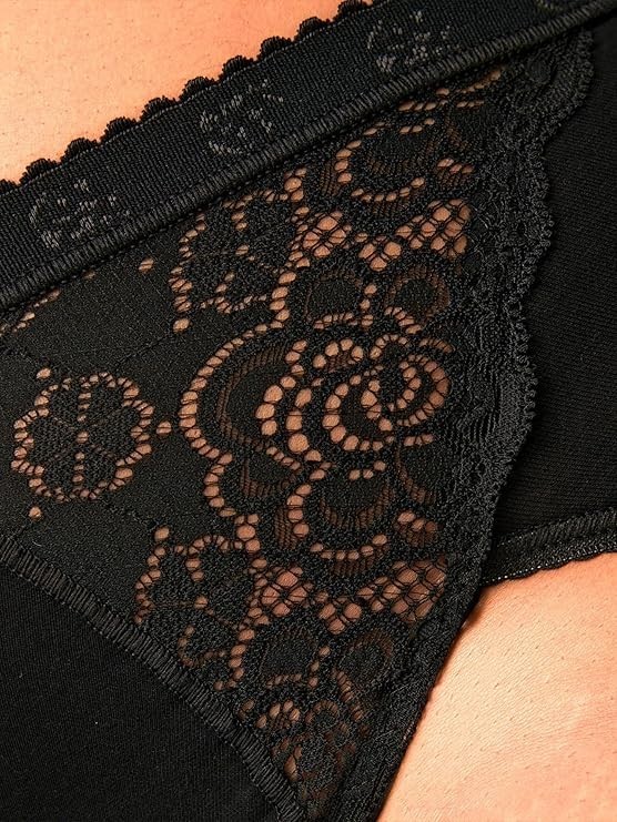 Sloggi 4 Pack Chic Midi Brief Knickers, Black Size 20