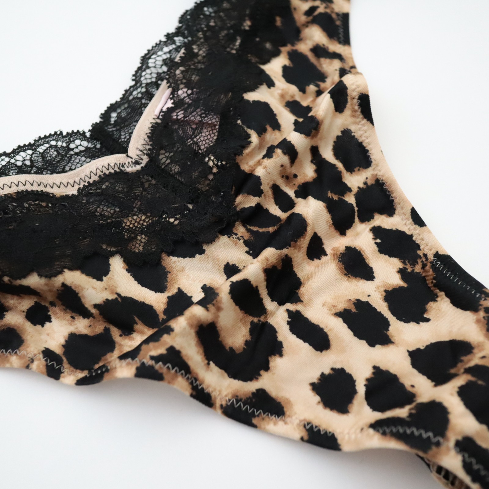 NEW Victoria’s Secret Very Sexy High Leg Lace Trim Thong Satin Panty S M L XL