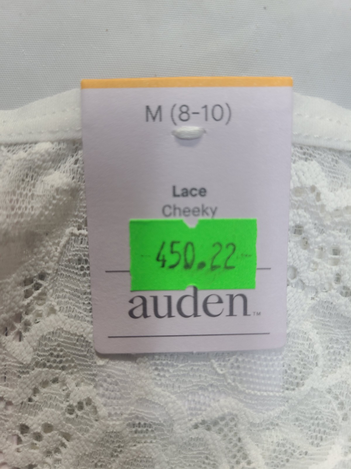 Women’s Rose Lace Cheeky Underwear Auden White Mid Rise Lightweight Size Medium