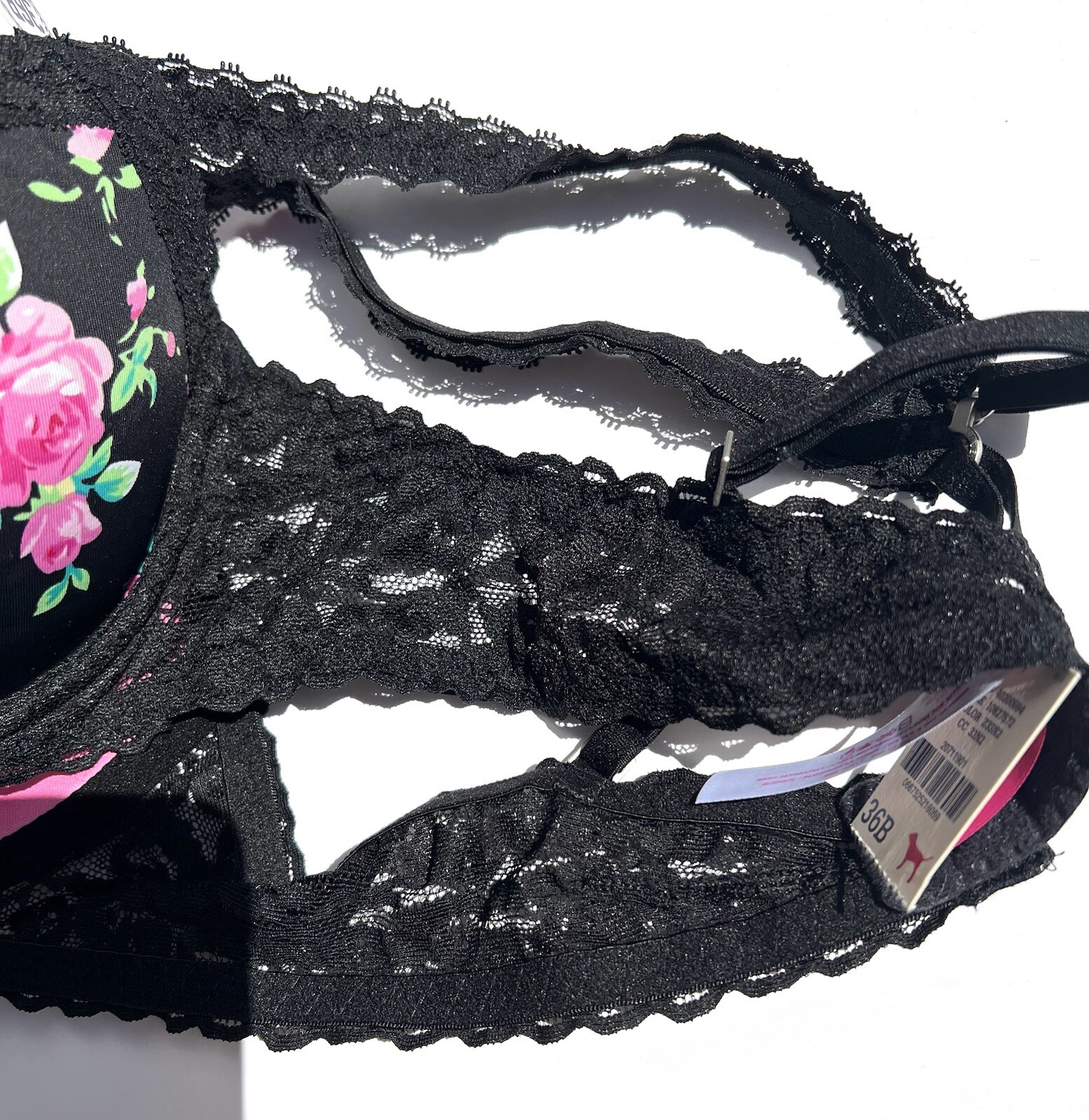 NWT Victoria’s Secret PINK Vintage Demi Lace Wing W Convertible Straps Bra 36B