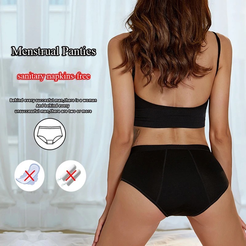 3 Pack Women Leakproof Menstrual Panties Heavy Flow Absorbent Period Underwear