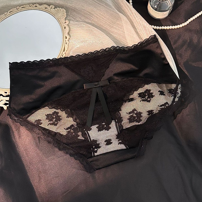 5 Pack Lot Sexy Womens Lace Satin Panties Underwear Sheer French Brief Lingeries