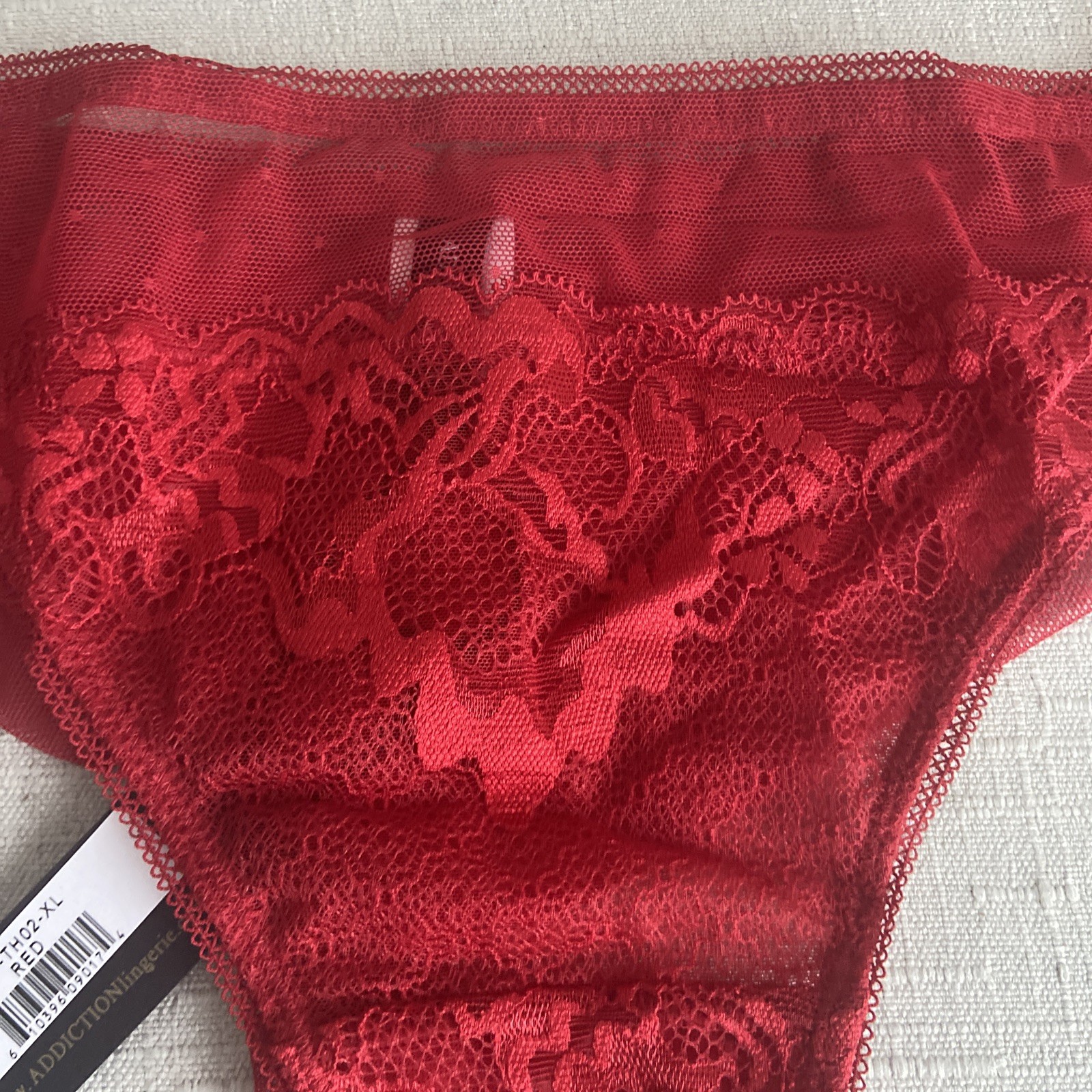 NWT Addiction Nouvelle lingerie HUIT JOIE TANGA Panty Dark Red X-Large
