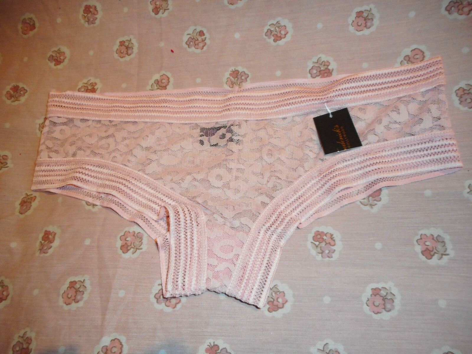 N/W/T Frederick Of Hollywood Pink Spotmesh Panty Size MEDIUM
