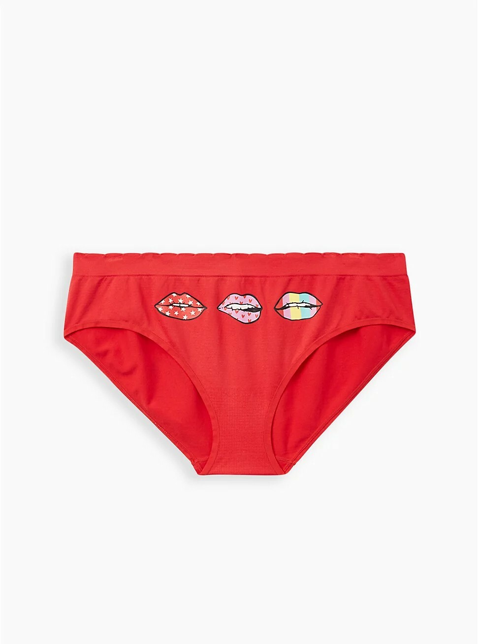 Torrid Panty 3x Women Rainbow Lips 3 22-24 Underwear Love Seamless Hipster Red