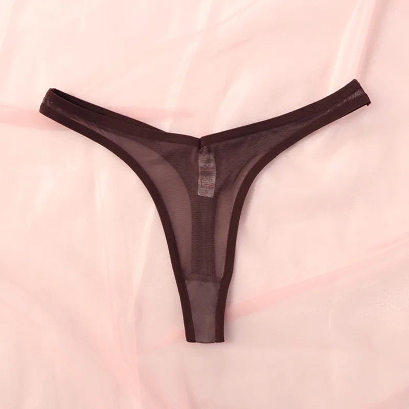 Seamless Thong Panties Mid Rise Women’s Sheer Mesh Soft Breathable Underwear
