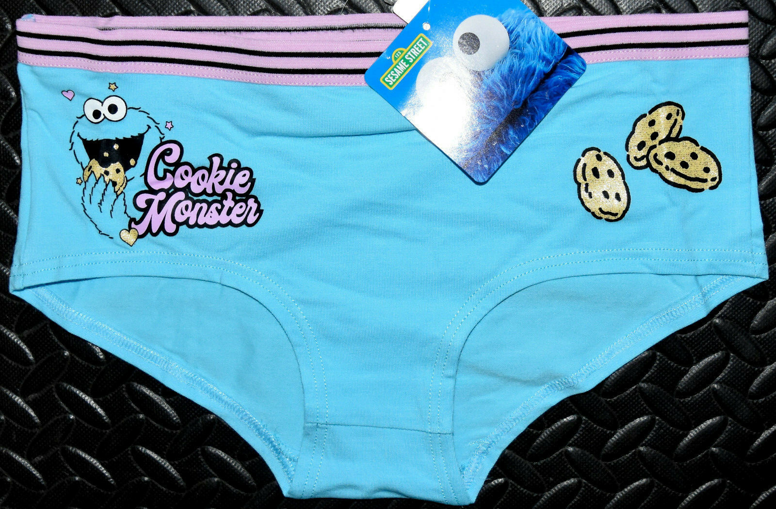 Cookie Monster Knickers Panties Blue Pink Sesame Street Womens UK Sizes 6 to 22