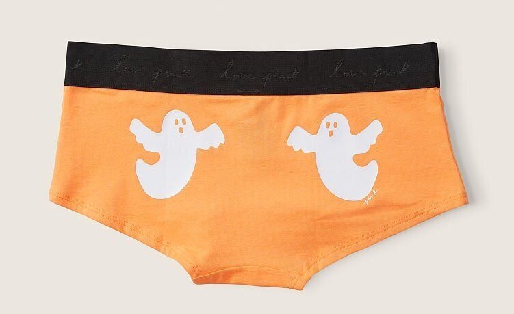 Victoria’s Secret PINK Halloween Spooky Ghost Shortie BoyShort Script Logo S M L