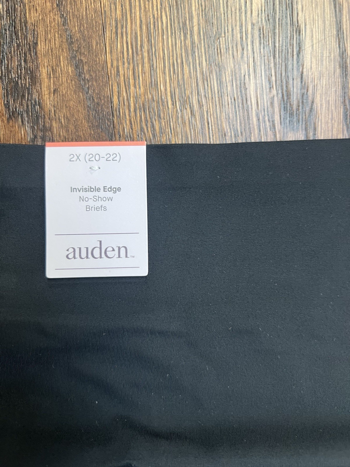 Auden Invisible Edge No-Show Seamless Stretch Brief Panties Black 2X 3-Pack