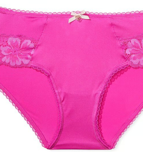 M Hot Fuchsia Pink Floral Lace Leg Trim Body by Victorias Secret Hiphugger Panty