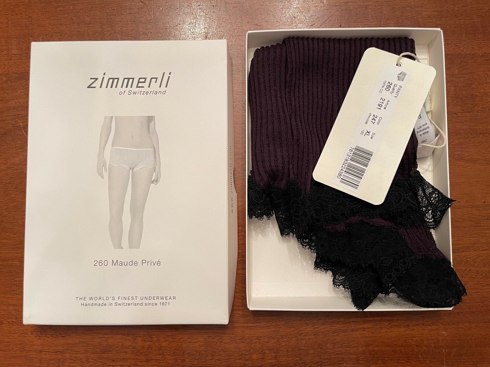 ZIMMERLI Switzerland 260 MAUDE PRIVE wool silk LACE hipster brief underwear XL