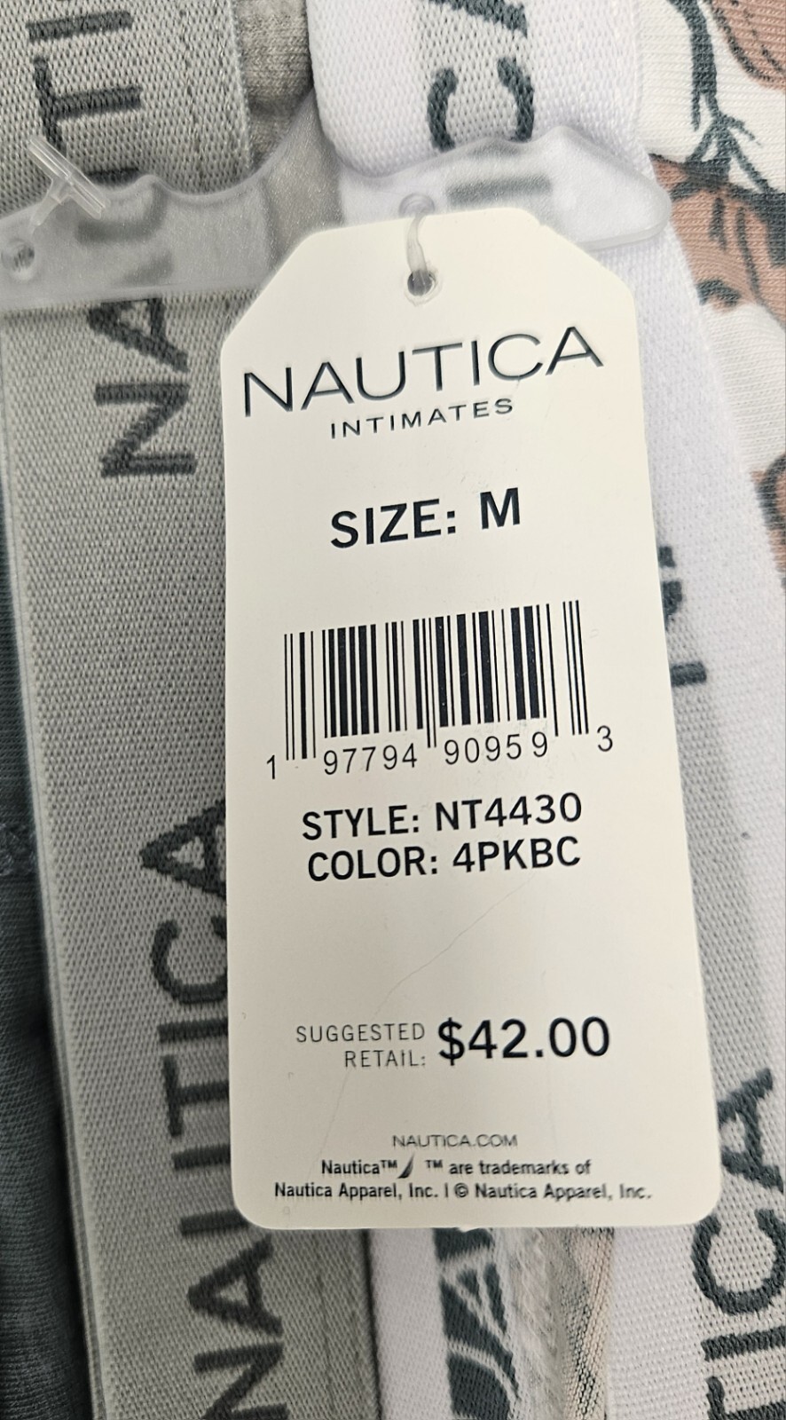NAUTICA 4 Pack Women’s M XL Cotton Logo Hipster Panties Brown Blue Gray White
