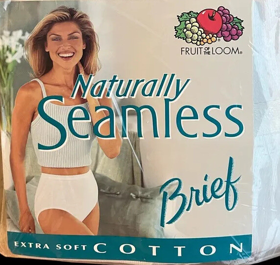 Fruit Of Loom High Waist Naturally Seamless Cotton Ribbed Briefs XL New 1999 VTG