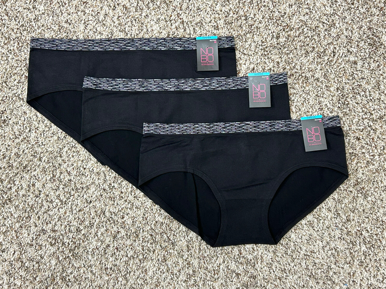New NOBO No Boundaries Seamless Hipster Panties 3-PACK MEDIUM (E26)