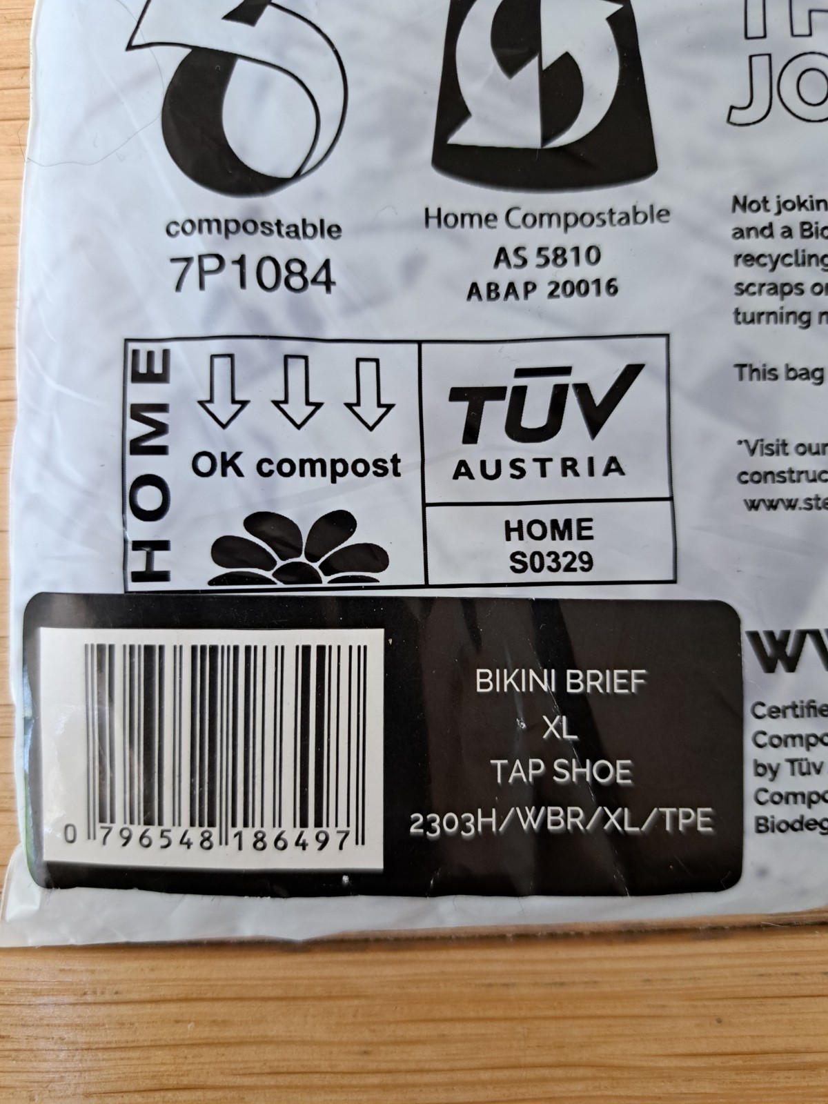 Step One Bikini Brief Size XL Tap Shoe Black Bamboo Soft BNWT Unopened