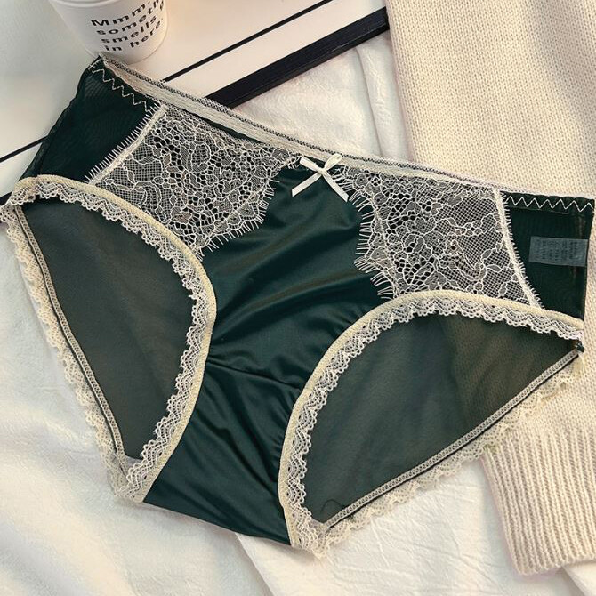 1 or 5 Pack Lot Womens Vintage Lace Satin Panties Underwear Sheer Brief Lingerie