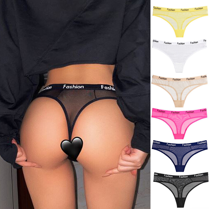 6pcs Lot Sexy Womens Panties Thong G string High Cut Sheer Ladies Underwear