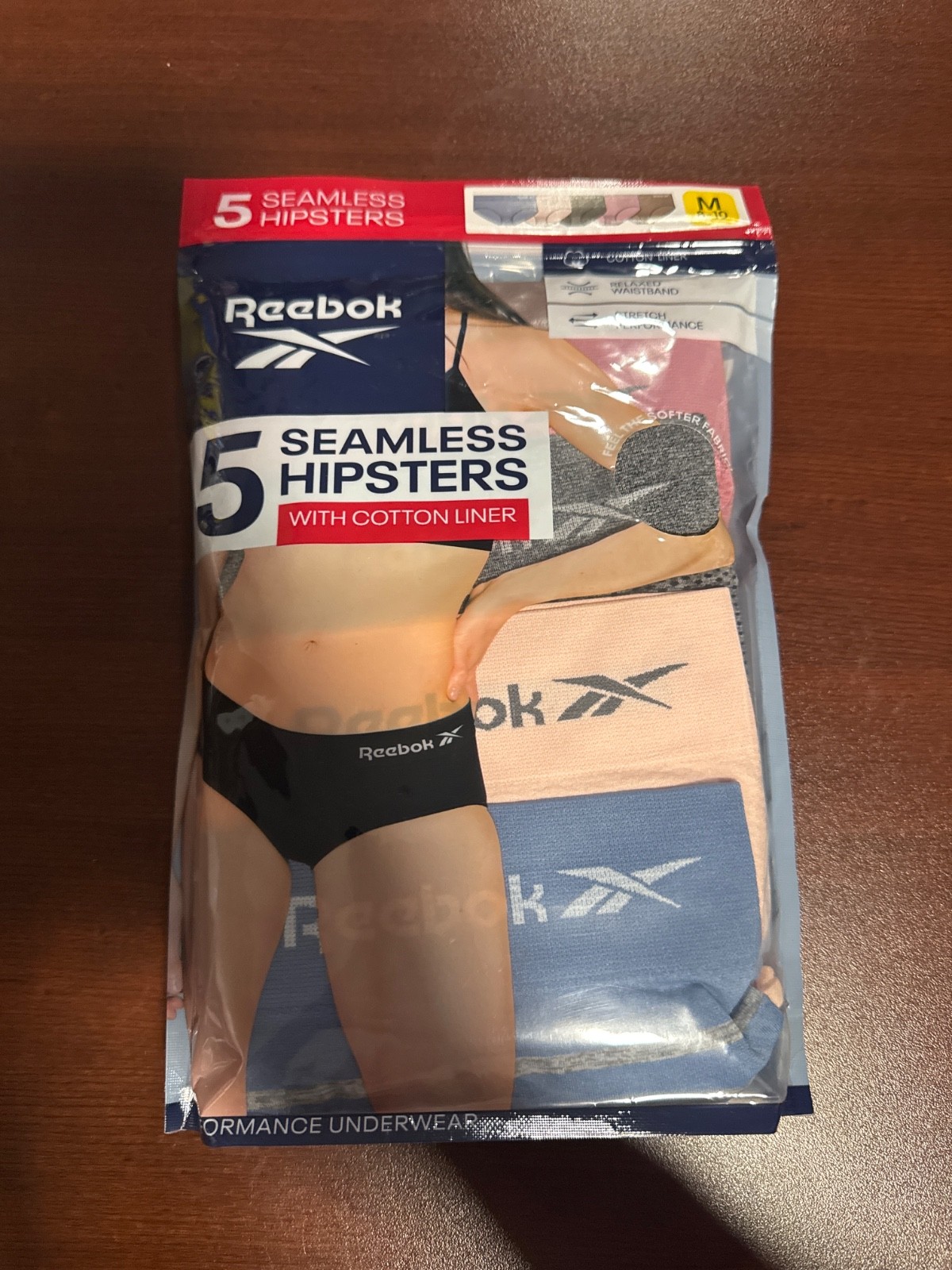womans size medium 8-10 reebok 5 pk hipsters