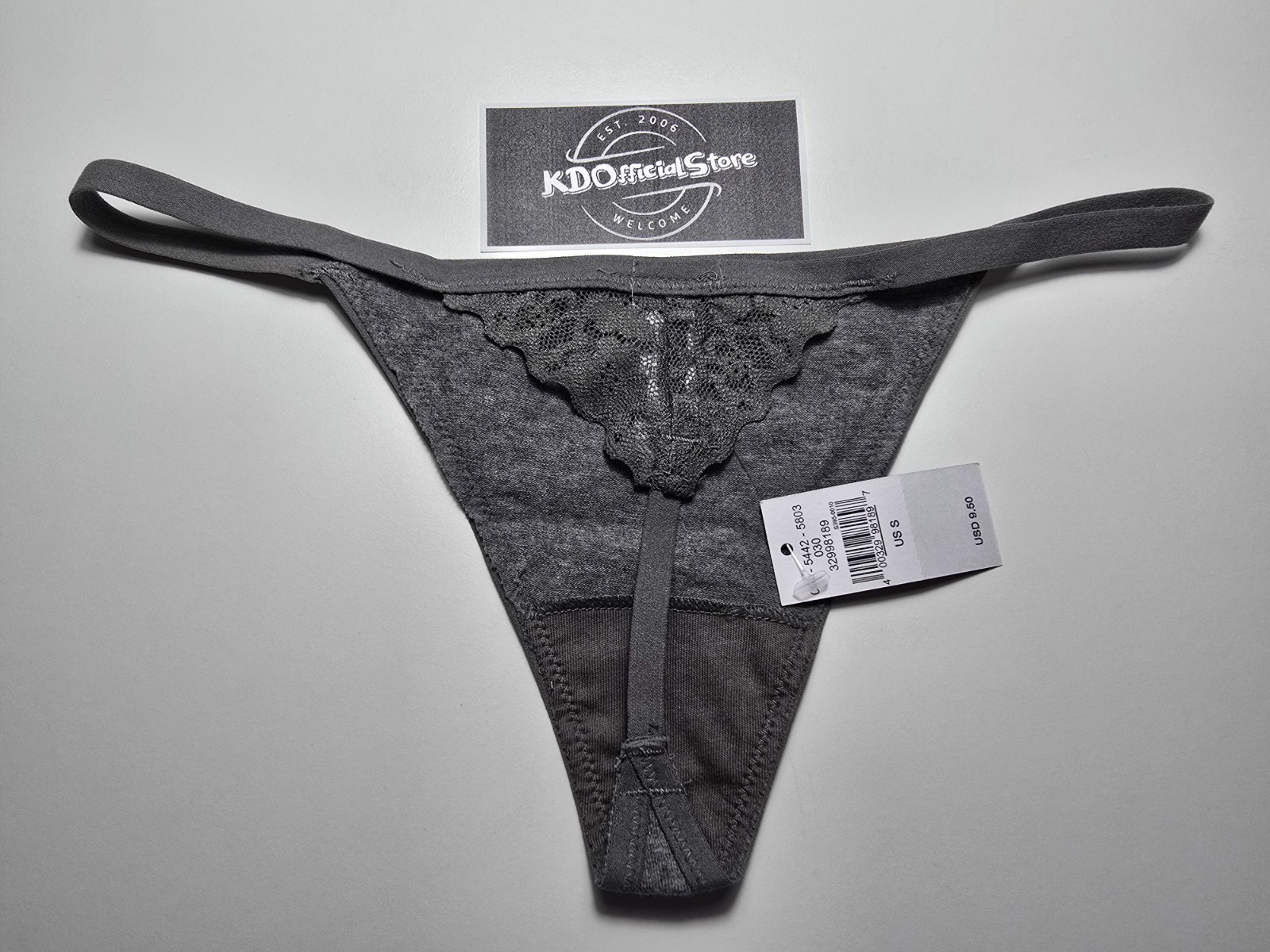 S American Eagle AERIE Cotton String Thong Undies Panties Dark Heather Gray