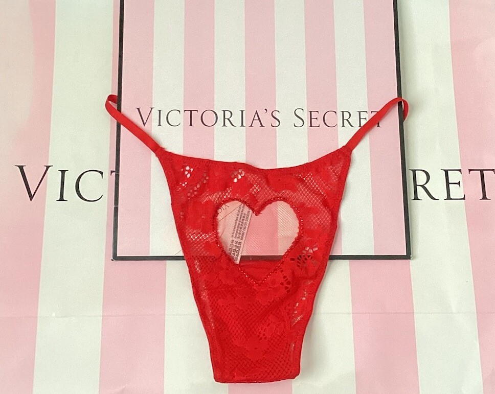 NEW Victoria’s Secret Dream Angels Valentine’s Bling Heart Red Panty Size S