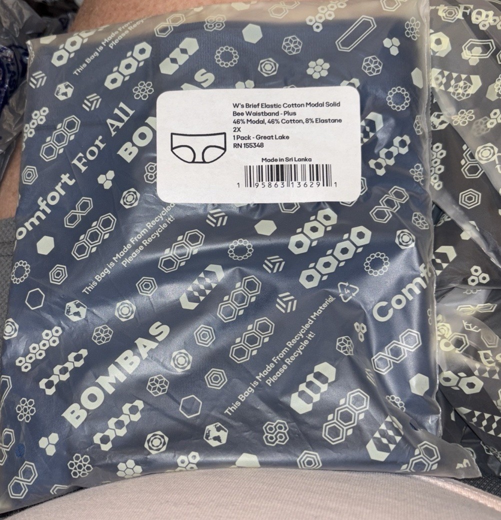 W”s Brief Elastic Cotton Modal Solid Bee Waistband 2X Rn 155348 Great Lake Color