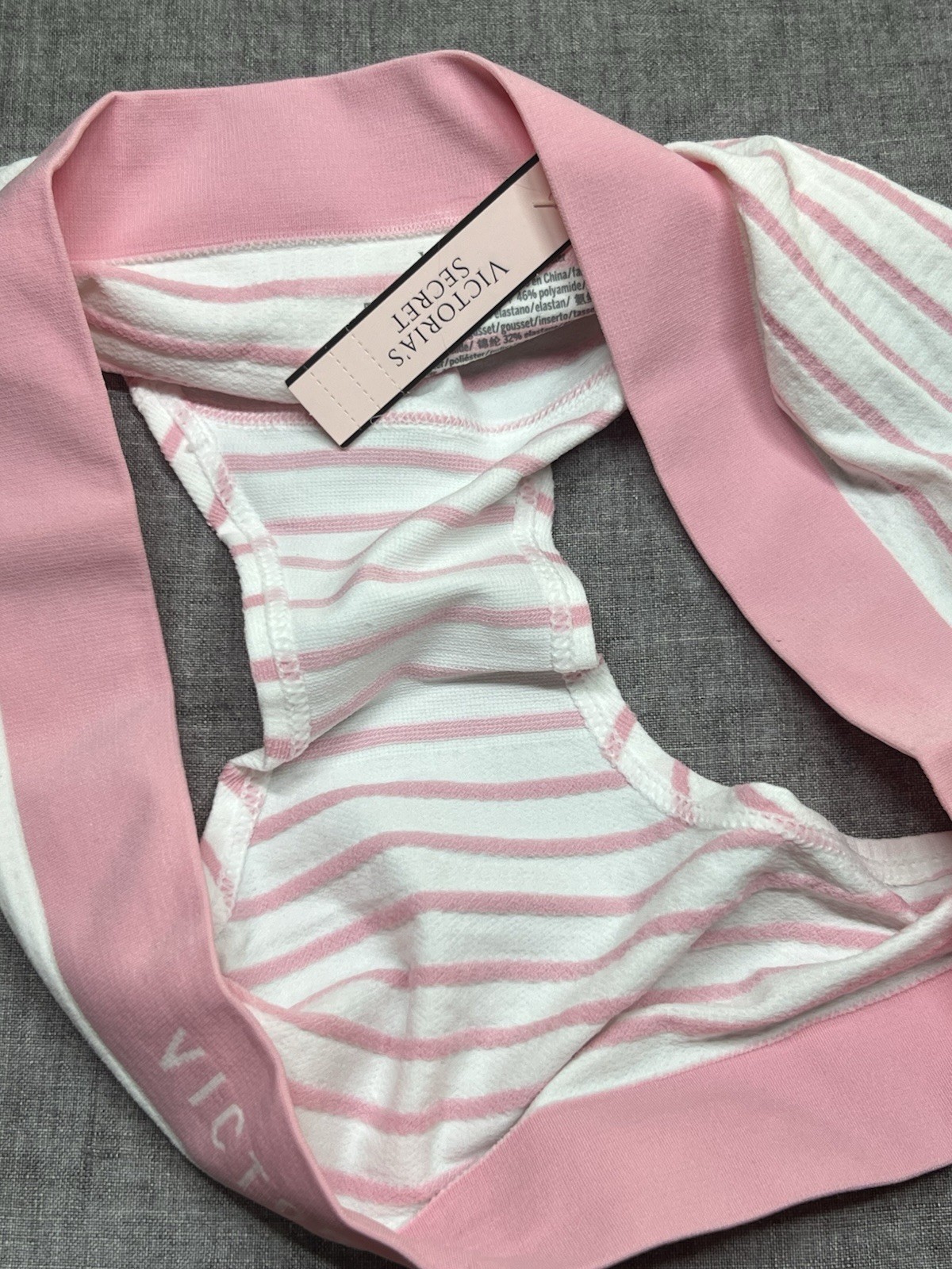 Unique Victorias Secret Ribbed Stretch Hip hugger Panty Large New