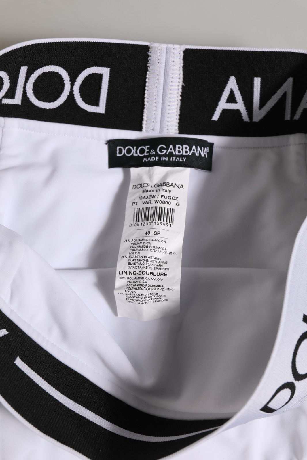 DOLCE & GABBANA Underwear White Logo Waistband Coulotte Panty IT40/US6/S 340usd