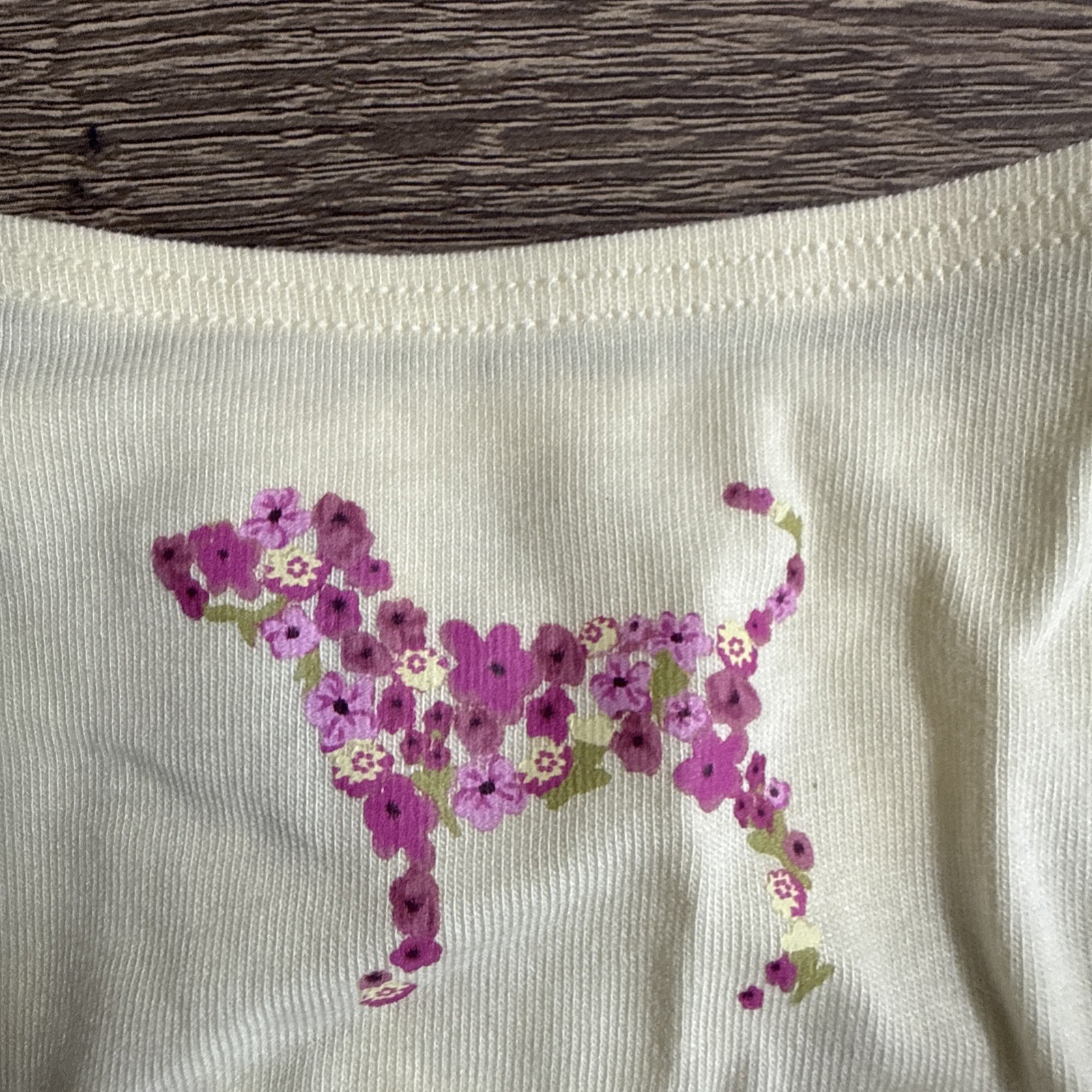 Pink By Victoria’s Secret Xs Yellow Dog Logo, Cotton Thong Panties