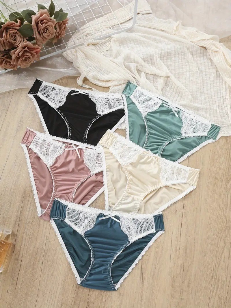 Satin with Embroidered Lace Accents Panties Great for Men Size X-Large (BG 36)