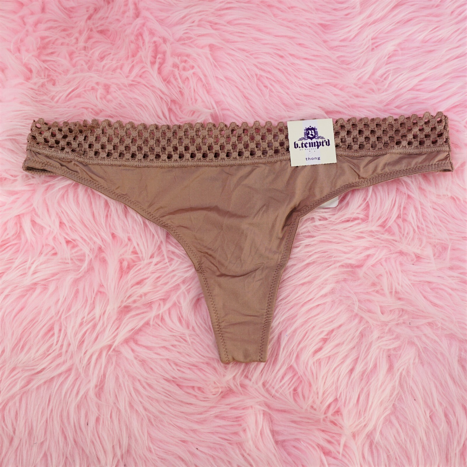 soft NYLON stretch smooth Bikini or Thong b.tempt’d Panties Brown or Black S-XL