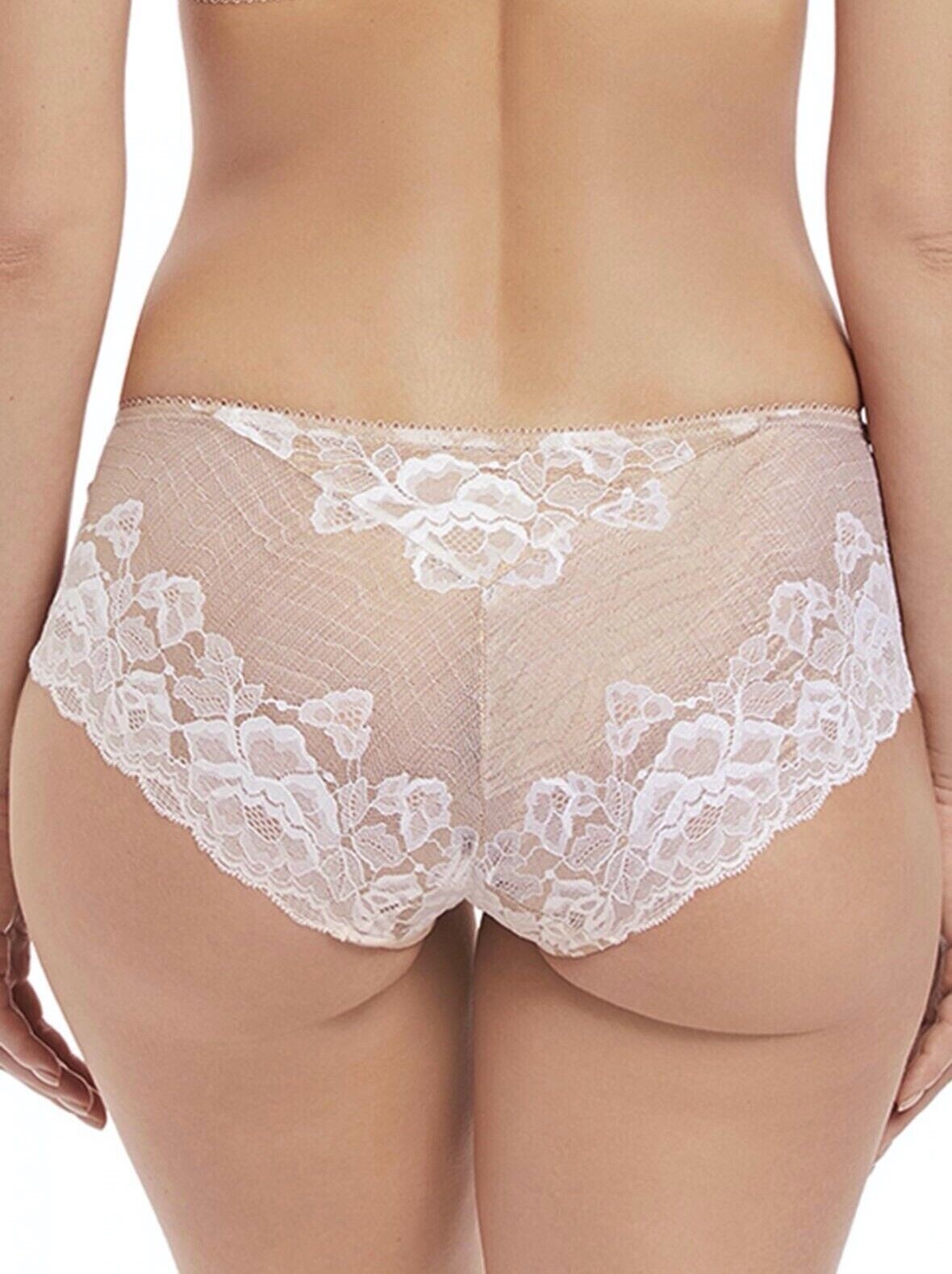 Fantasie Marianna Short Brief Latte Size S 10 12 Beige White Lace Knickers 9206