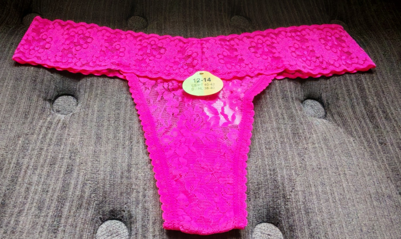 Primark Secret Possessions Fuchsia Pink Lacey Thong Size Medium 12 To 14