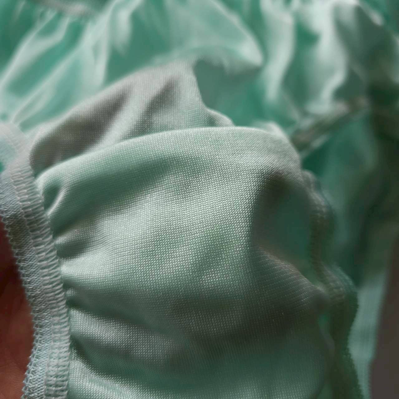 6 Bikini Panties Underwear Woman Men Light Nylon Soft Briefs Hip38″-42″XL/Green