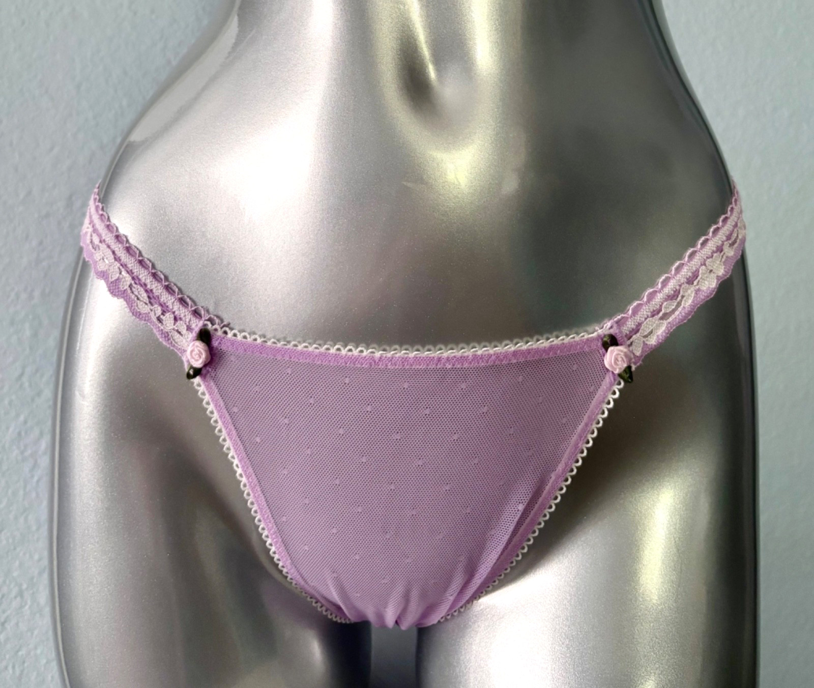 PINK Victoria’s Secret String Bikini Panty Lilac Purple Mesh Nwt S M L XL 2XL