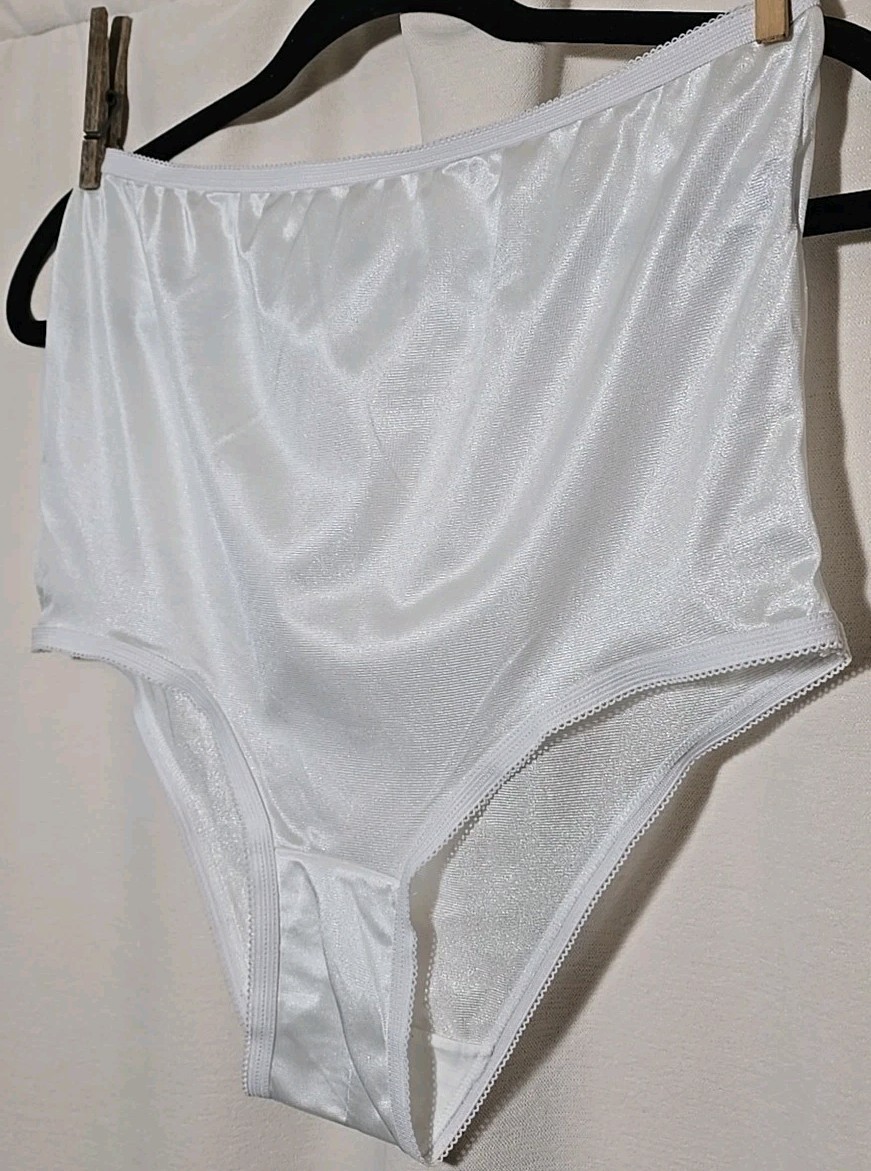 High Cut Panty XL Panties White Nylon Briefs