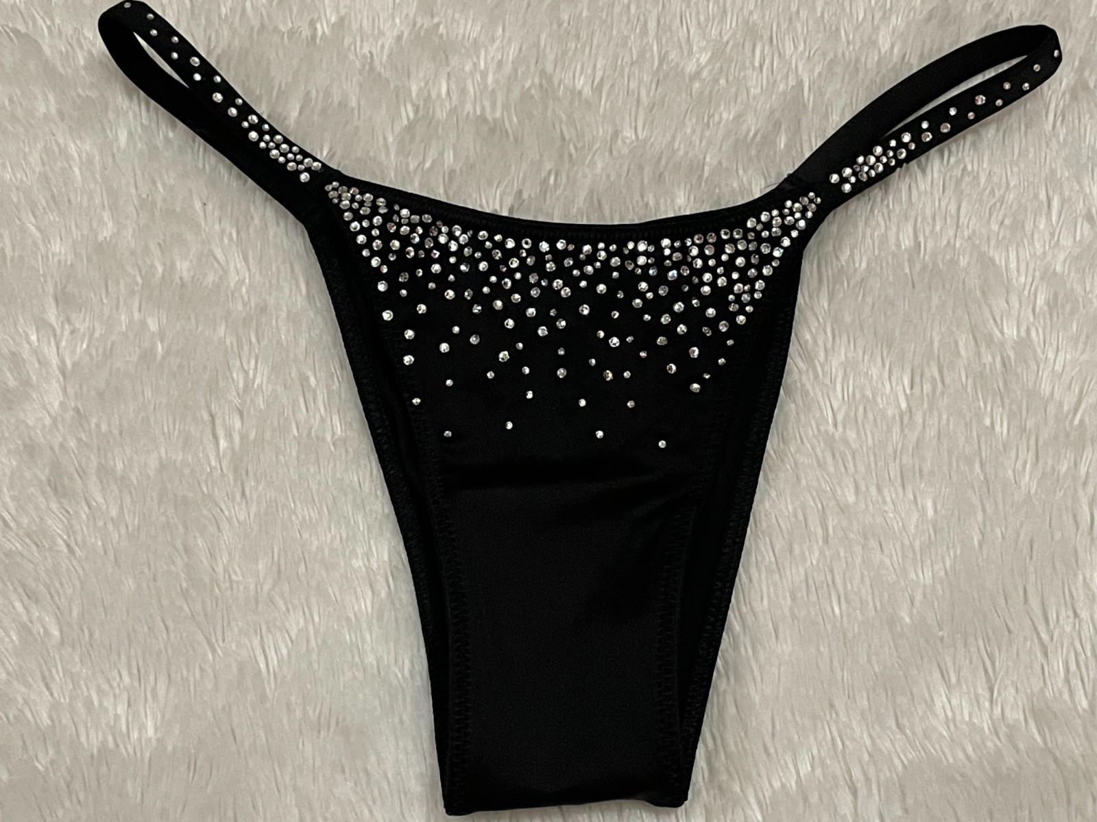 VICTORIA’S SECRET Sparkle Crystal Shine Strap BRAZILIAN Panty SCATTERED High Leg