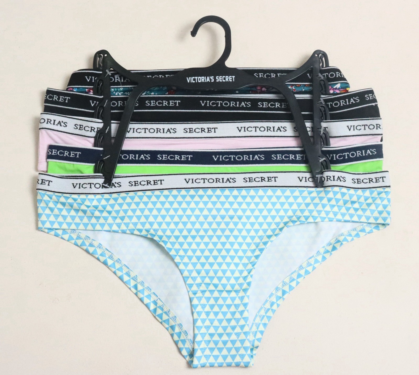 Victoria’s Secret M Multicolor Bikini Panties 5 Pack Floral Geometric Solid