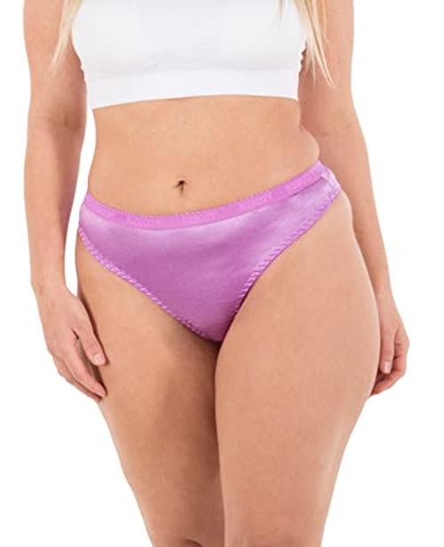 Sexy Satin Thong Panties Small to Plus Size Thongs 3X-Large Plus 4 Pack- Indigo