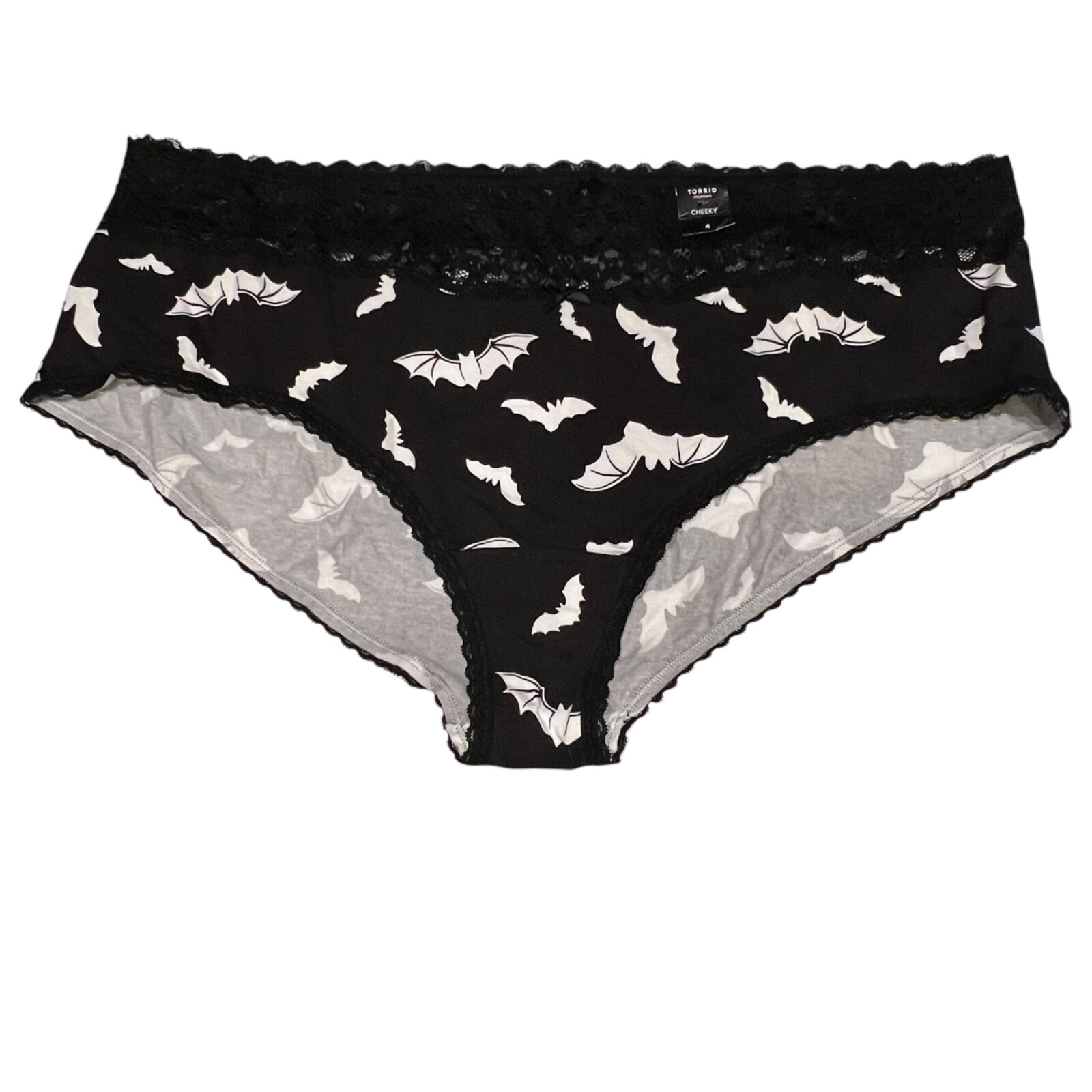 NWT TORRID Cheeky Pantie Sz 00X-1X-4X Halloween Bats Black White