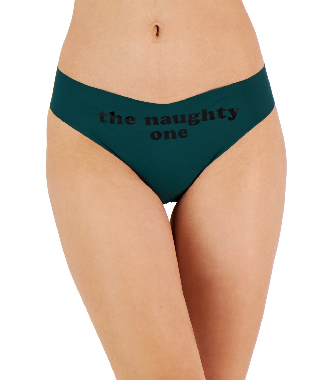 Jenni Women’s No-Show Invisible Thong Panty Underwear, The Naughty One, Green