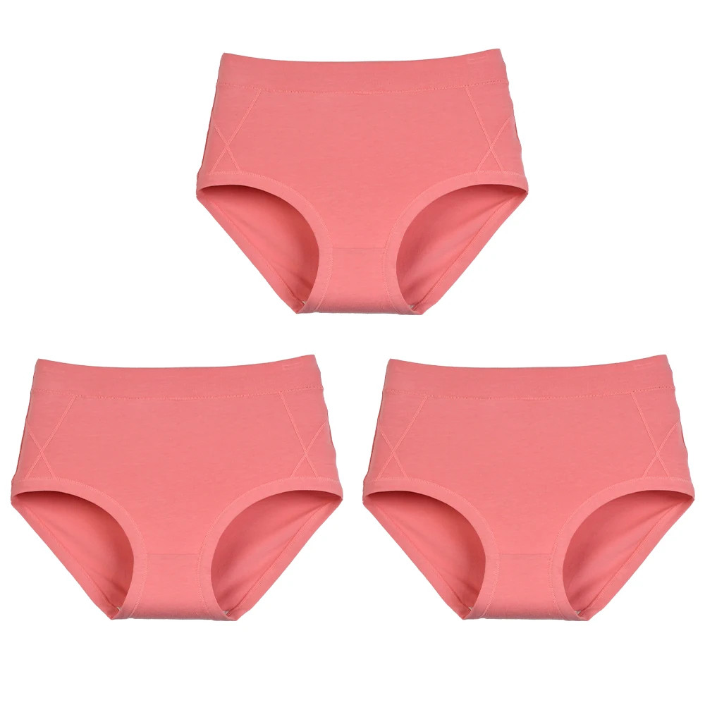 Cotton Brief Panties High Waist Women’s Soft Breathable Underwear 3 Pcs