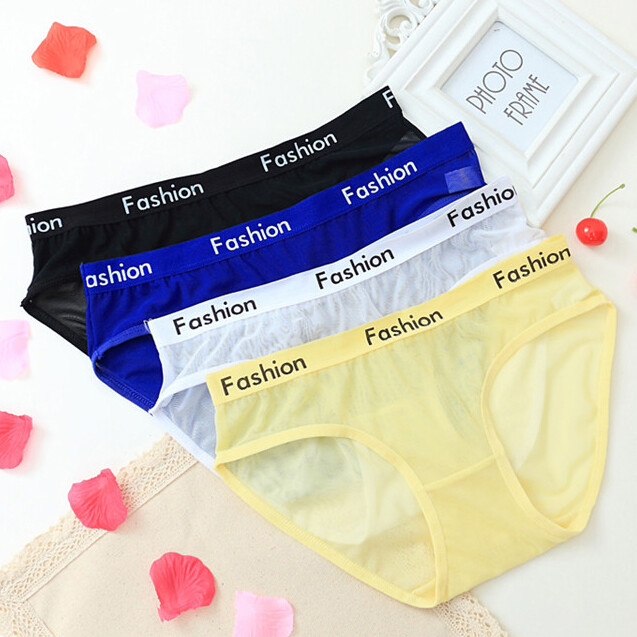 6PCS/LOT Sexy Womens See Through Sheer Panties Brief Lingeries Underwear Hipster