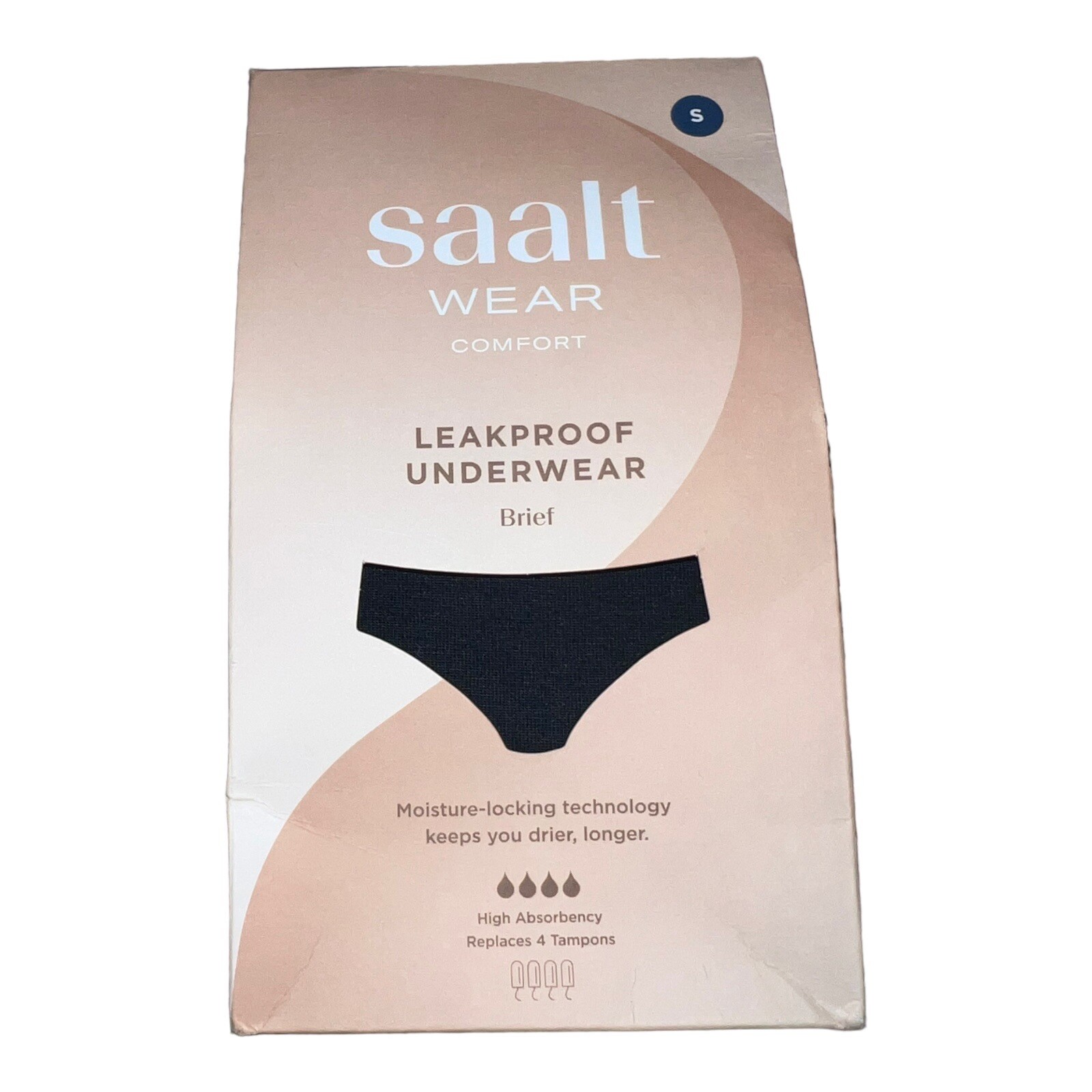 SAALT Wear Comfort Leakproof Underwear Brief Black Sz S